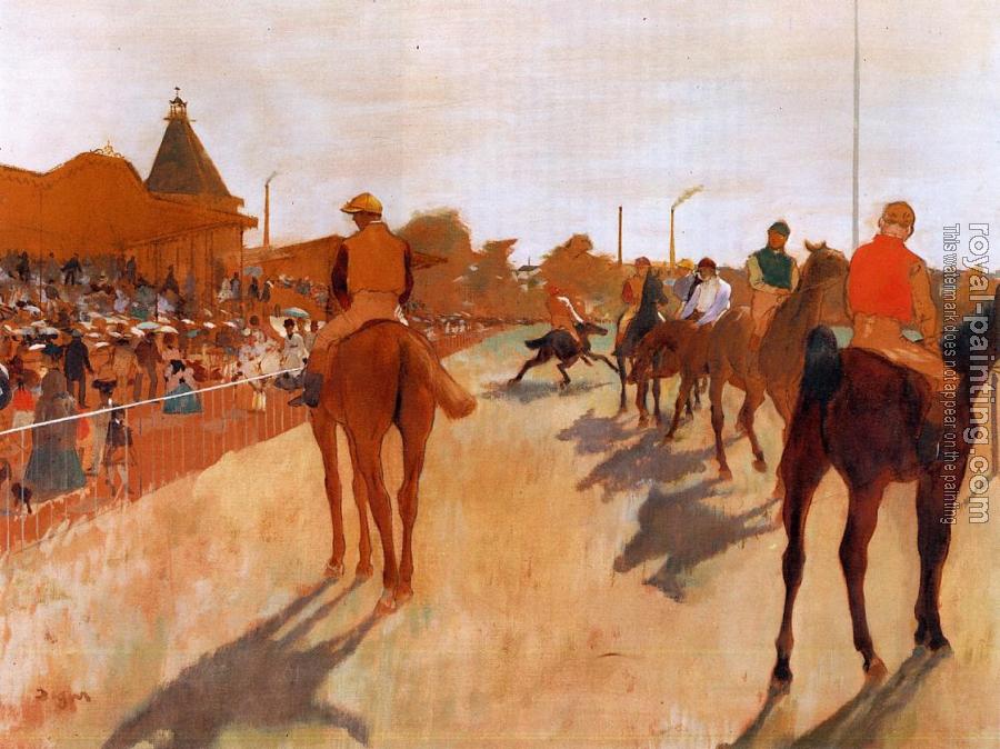 Edgar Degas : Racehorses before the Stands